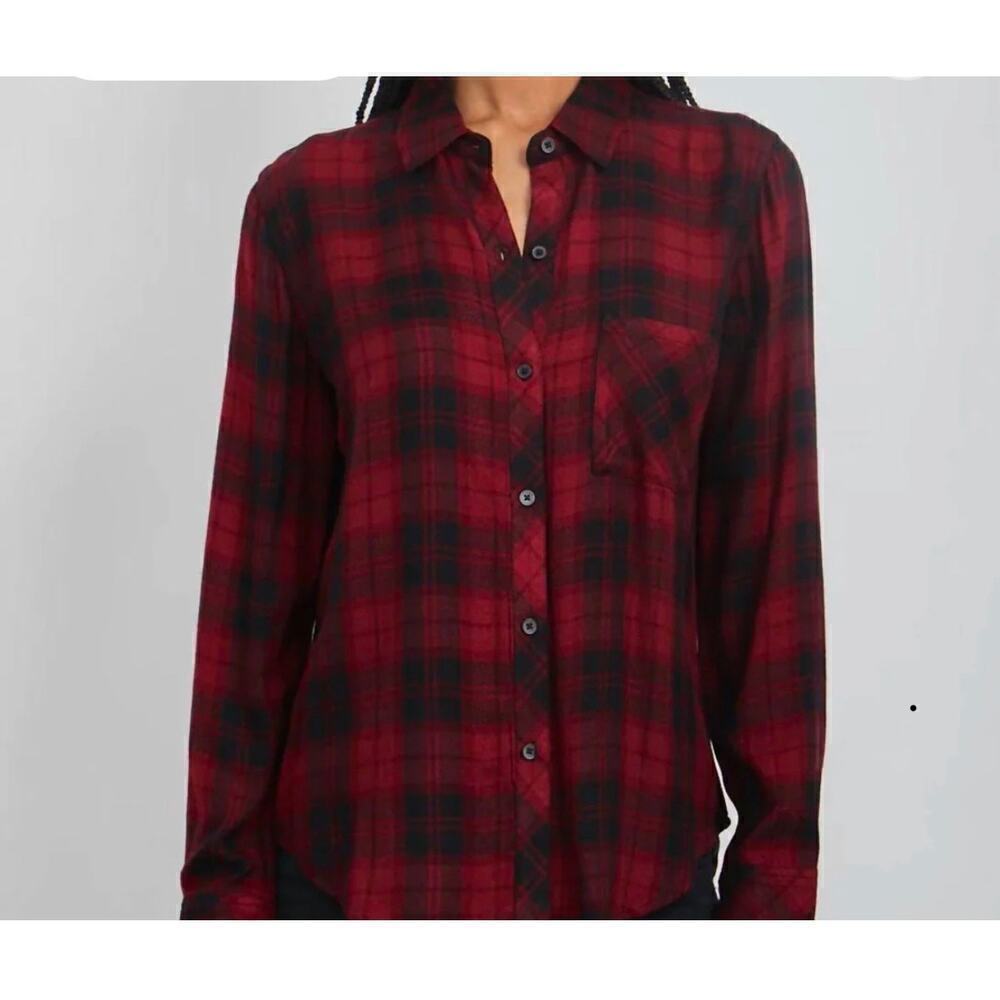 Rails Women’s Hunter Shirt In Crimson Pitch Size S